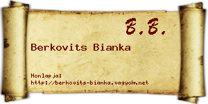 Berkovits Bianka névjegykártya